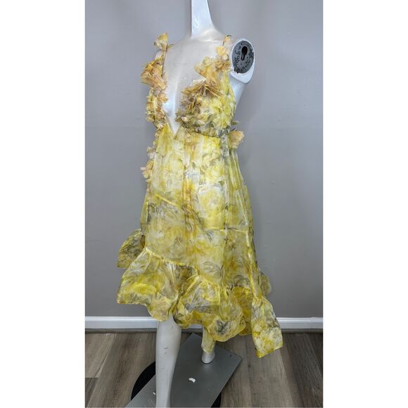Zimmermann Harmony Silk Peony Asymmetrical Dress Size AU2/US8 $1950 - Picture 6 of 13